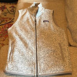 Patagonia heathered grey fleece zip up vest